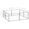 Dog Kennel Silver 43.1 ft¬≤ Steel