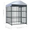 Outdoor Dog Kennel with Roof 59.1"x59.1"x82.7"