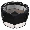 Foldable Dog Playpen with Carrying Bag Black 49.2"x49.2"x24"