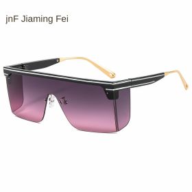 one-piece rimmed sunglasse personality letters Cross border sunglasses Manufacturer direct sales glasses (colour: C9 black frame graying powder tablet)