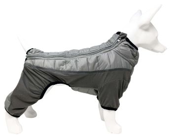 Pet Life 'Aura-Vent' Lightweight 4-Season Stretch and Quick-Dry Full Body Dog Jacket (Color: grey, size: X-Small)